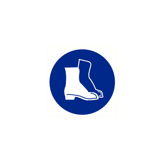 Veiligheidsschoenen verplicht vinyl sticker Ø 200 mm