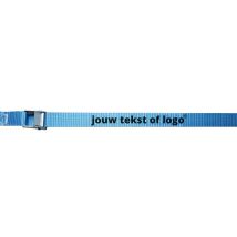 Bedrukte Spanband met Gesp 25 mm 3M Blauw eigen tekst eigen logo